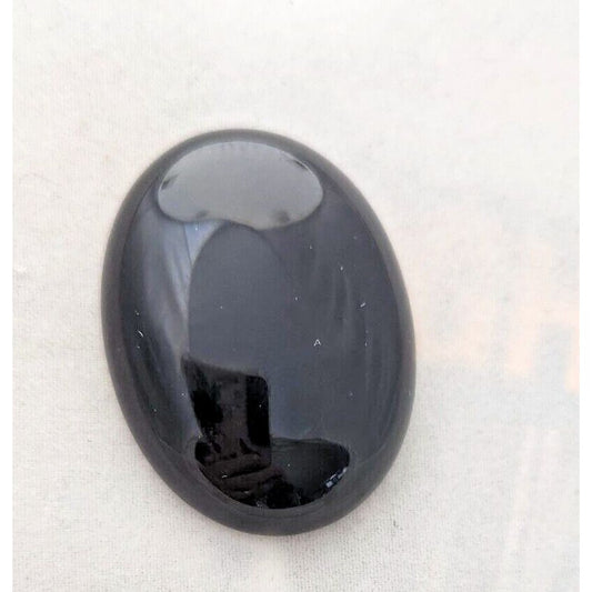 Gemstones Loose Black Onyx Cabochon 16.2 gr Pendant Size 42 mm x 30 mm