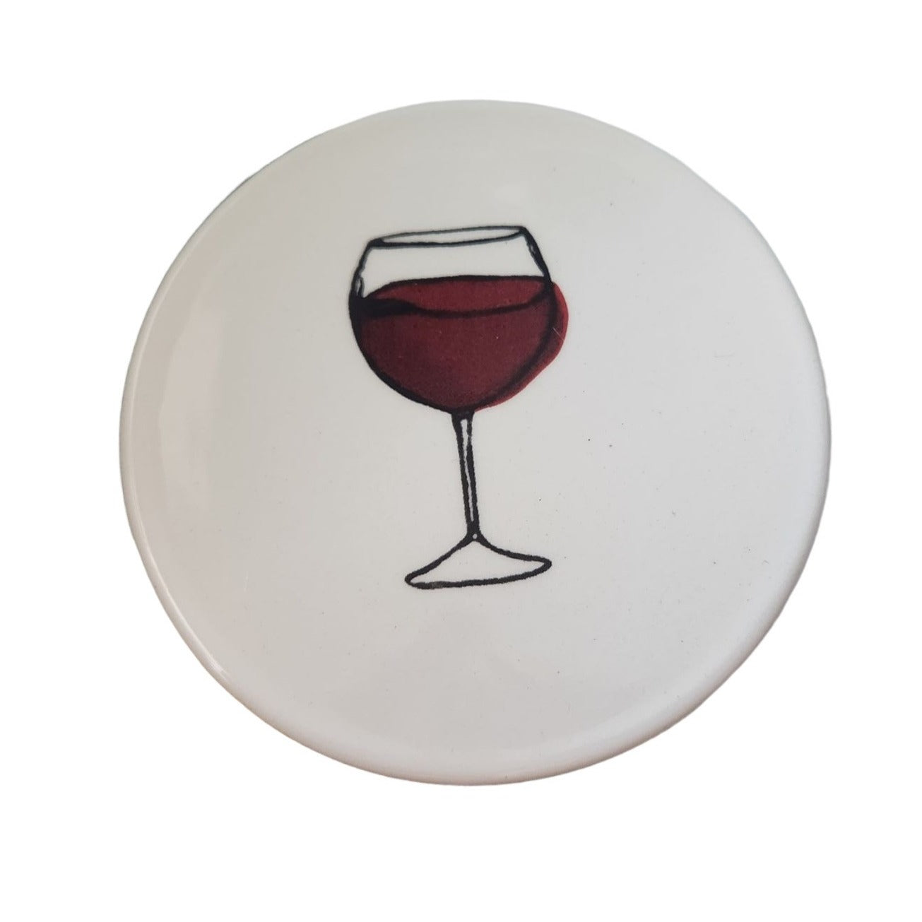 Coaster 4" Round  Ceramic Wine Glass Set of 3  Rubber Feet Ralph's Dolomite