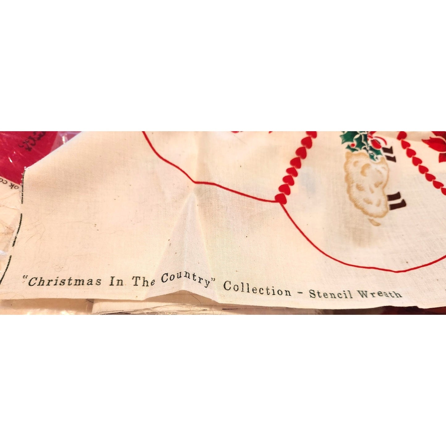 Craft Pattern Stencil Wreath Pillow Cranston Printworks 18" x 40" White Tree Bell Sheep Bird Heart Log Cabin Candy Canes Flower