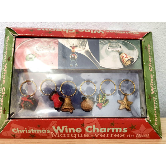 Christmas Ornament Wine Charms Marque-Verres de Noel Set of 6