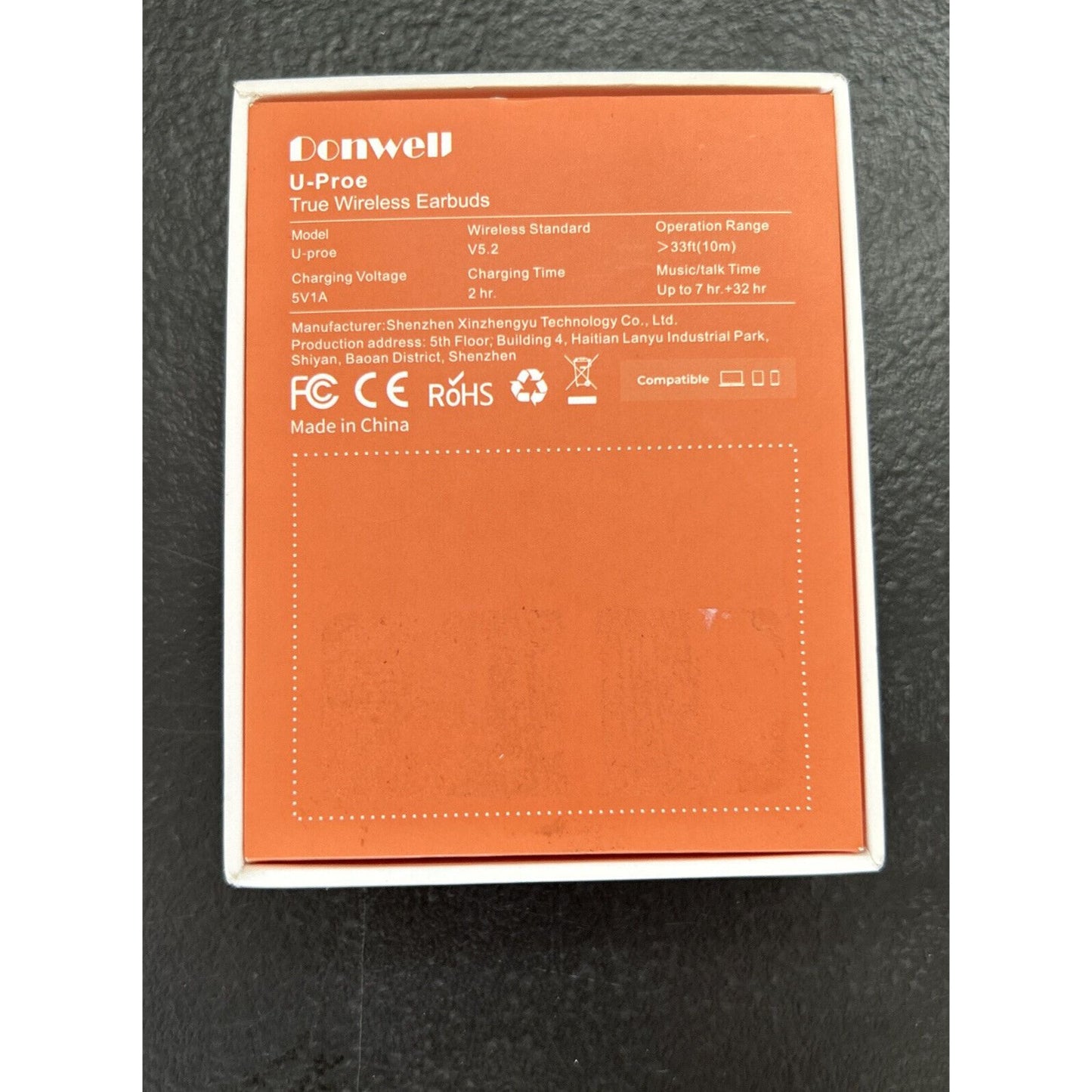 Earbuds Donwell U-Proe True Wireless Earbuds and a Carrying Case with Hook