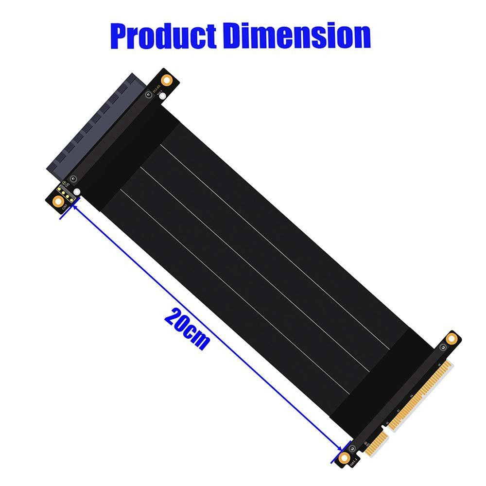 Pci Riser Cable PCI-e PCI Express 8X Extension pci-e 8X  180 Degree 20cm Extension Cord