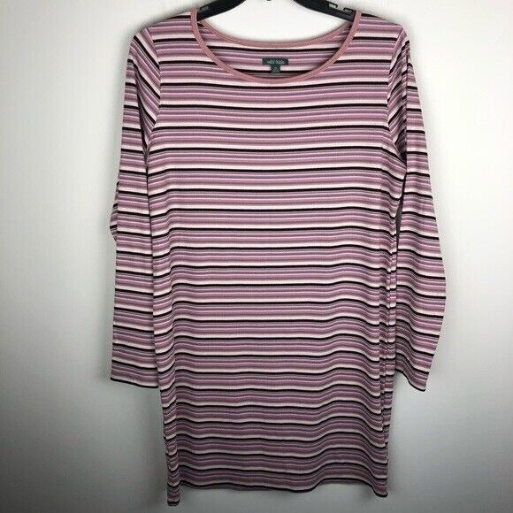 Dress Wild Fable Size XL Long Sleeve Pink Purple Stripe Dress