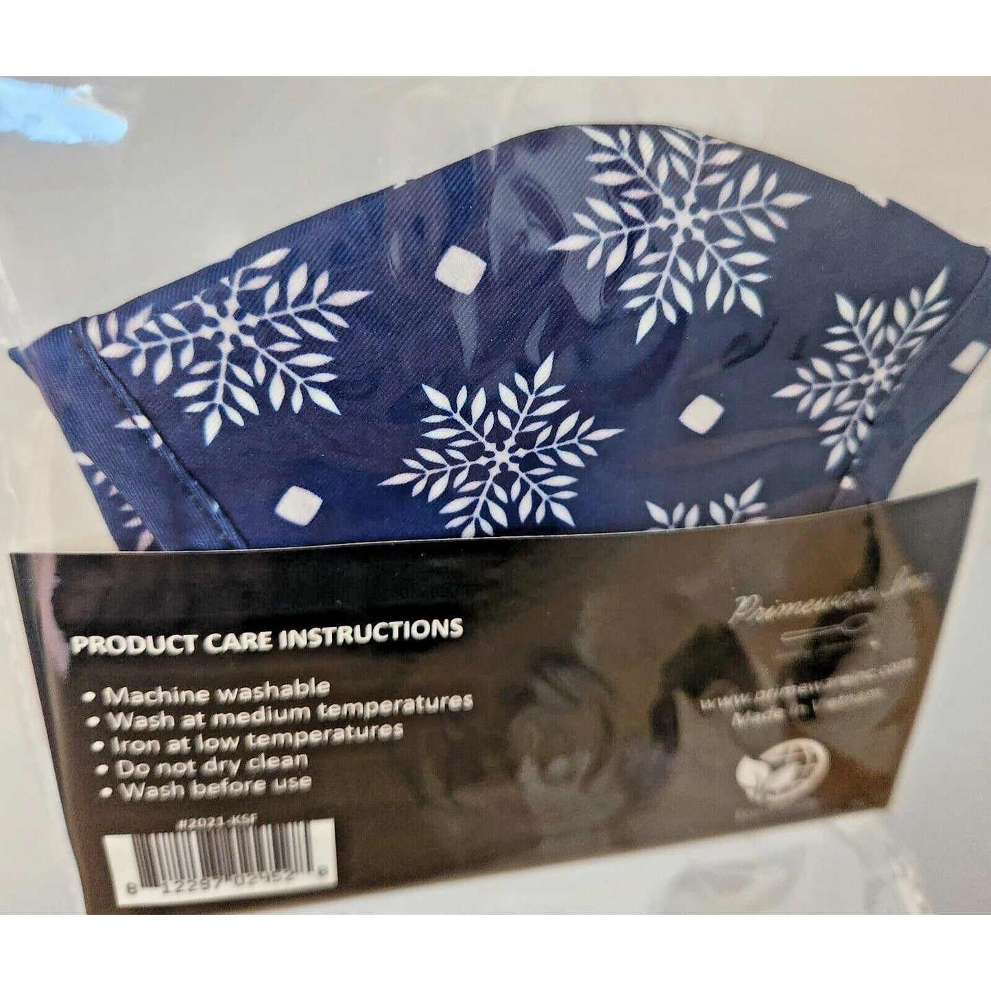Primeware Mask Snowflakes Design Kids 2 pack 2 layers 100 % Polyester Washable