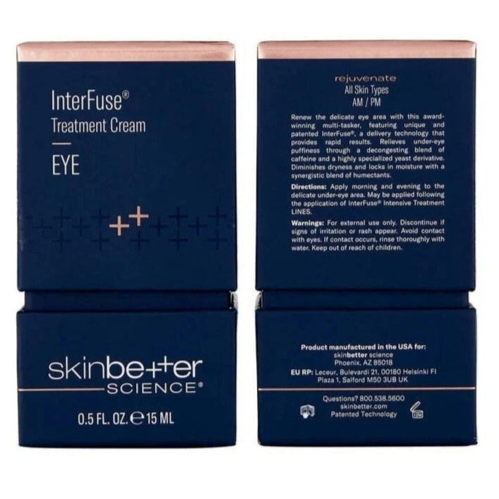 Skincare SkinBetter IterFuse Treatment Cream EYE 0.5 oz  Crow’s feet, wrinkles, puffiness  unpowerful,   eye cream -eye darkness. e