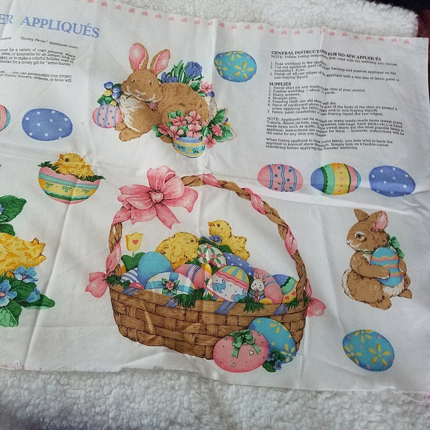 Craft Cranston Print Works Spring Fever Applique Printed Fabric Pattern Instructions