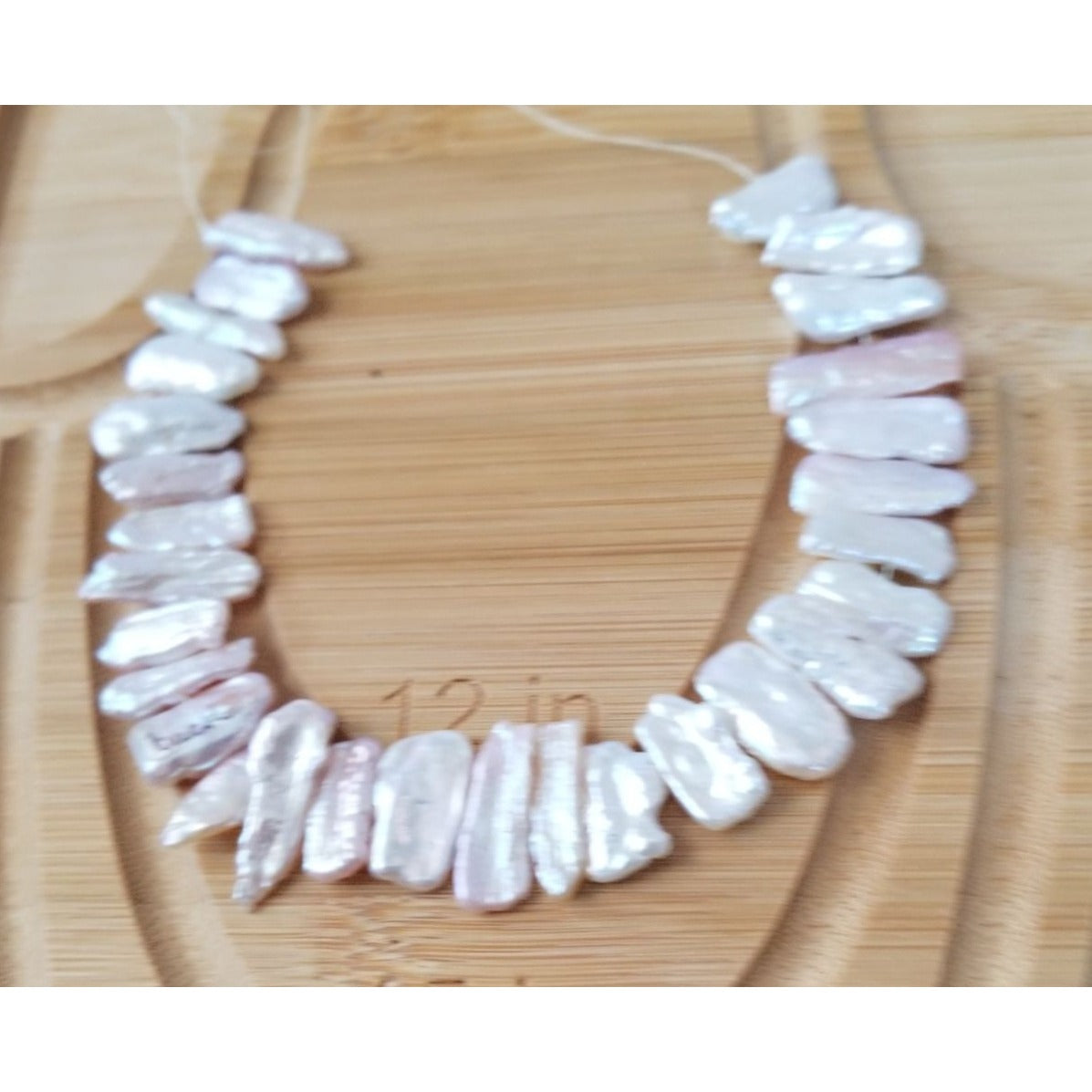 Loose Pearl White Biwa Stick Pearl Bag 1E  Braque  7 1/2 "   30 Pcs  116   ct  23.2 gr  1 cm  x 0.5 cm