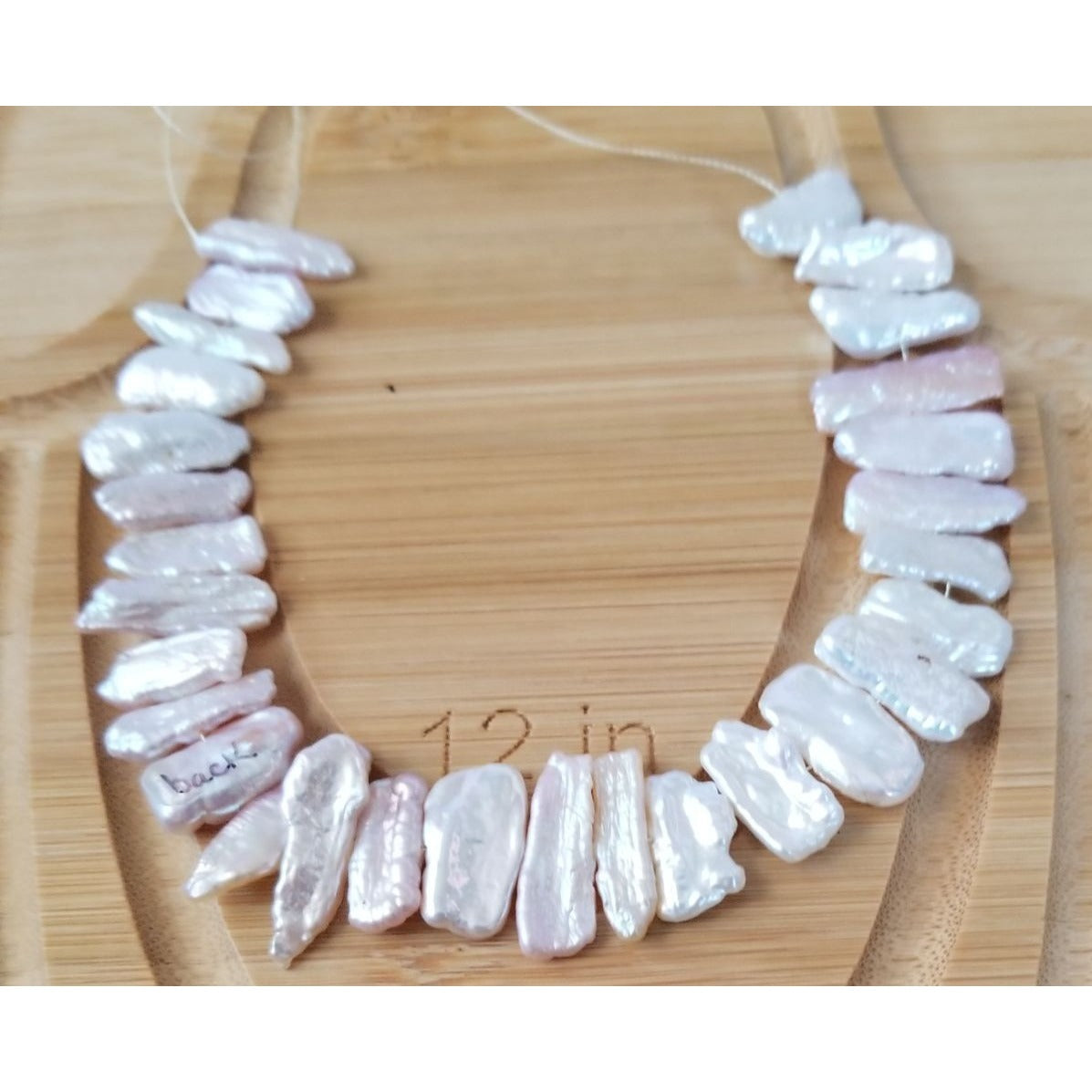 Loose Pearl White Biwa Stick Pearl Bag 1E  Braque  7 1/2 "   30 Pcs  116   ct  23.2 gr  1 cm  x 0.5 cm