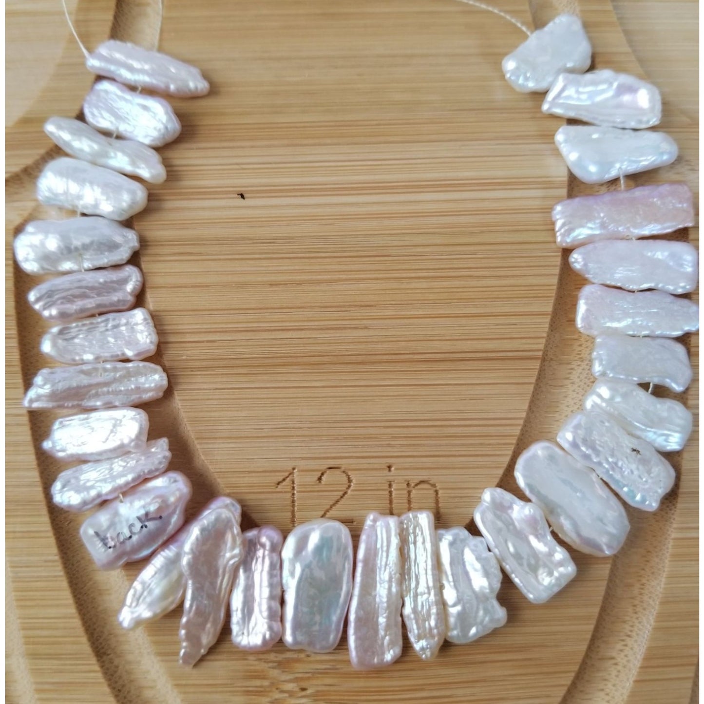 Loose Pearl White Biwa Stick Pearl Bag 1E  Braque  7 1/2 "   30 Pcs  116   ct  23.2 gr  1 cm  x 0.5 cm