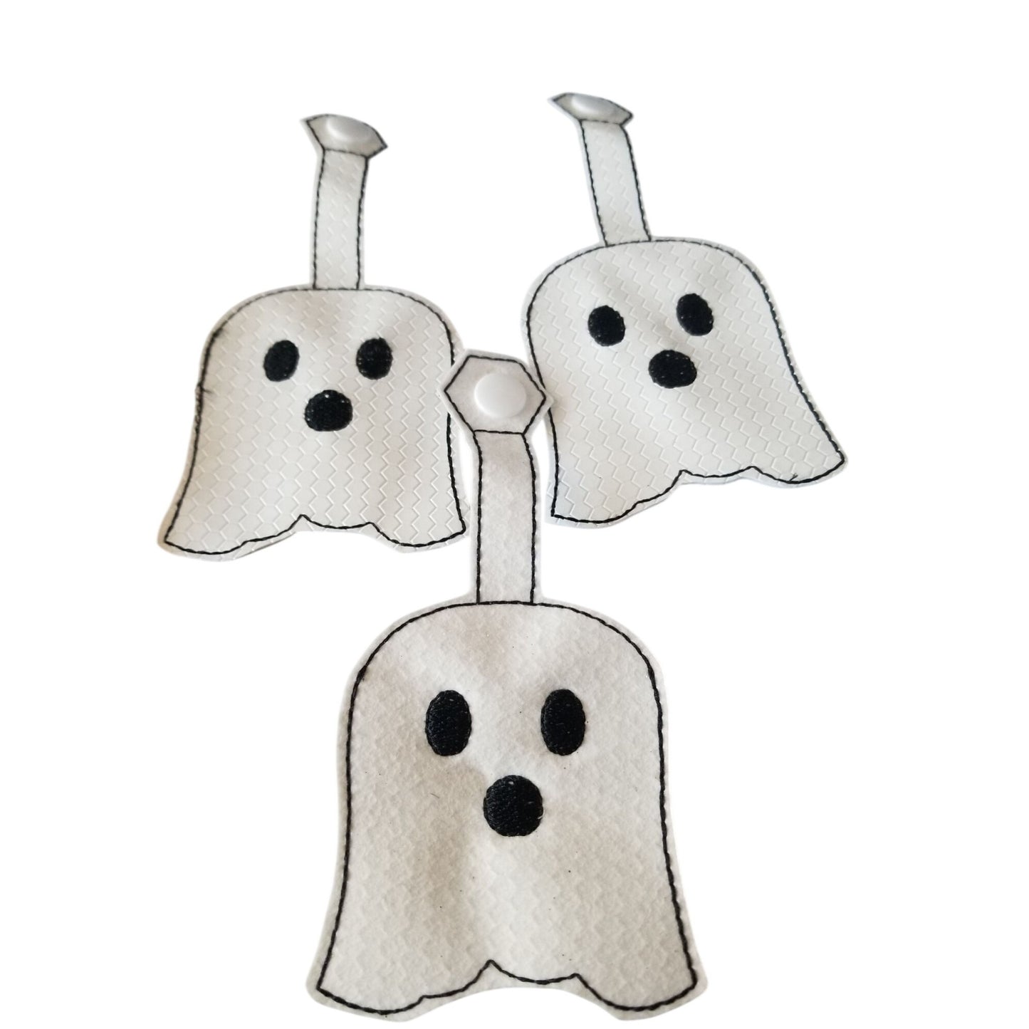Bath & Body Works 1 oz Hand Sanitizer  Set of 3 Ghost Embroidered Faux Leather Holder