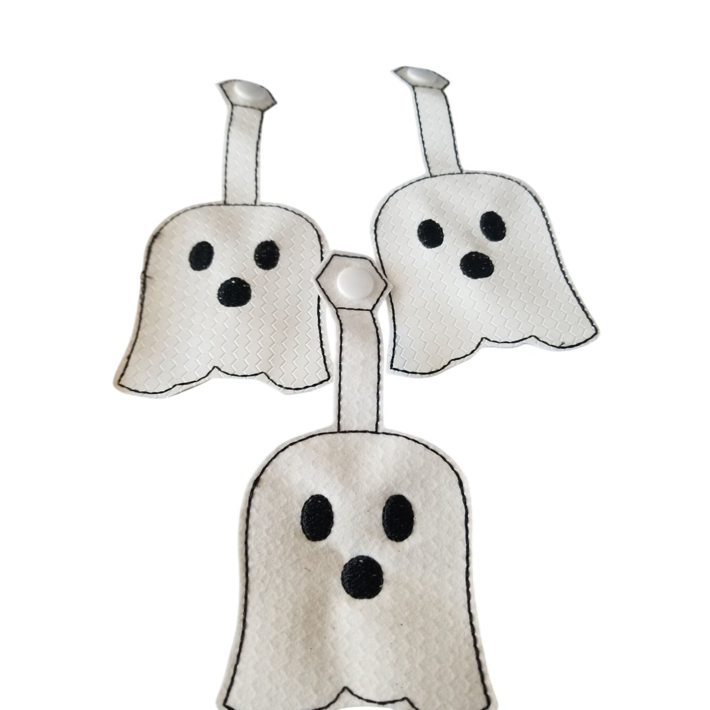 Bath & Body Works 1 oz Hand Sanitizer  Set of 3 Ghost Embroidered Faux Leather Holder