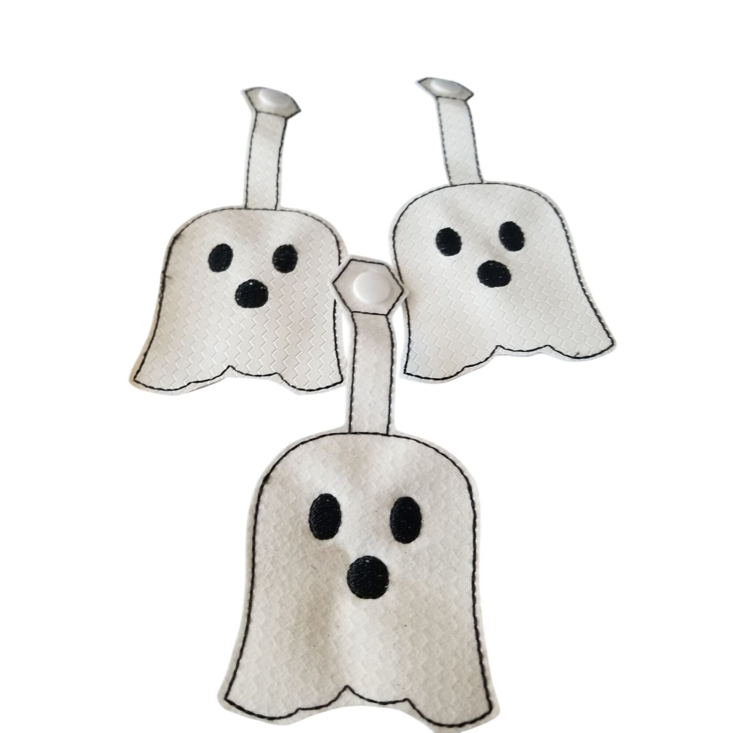 Bath & Body Works 1 oz Hand Sanitizer  Set of 3 Ghost Embroidered Faux Leather Holder
