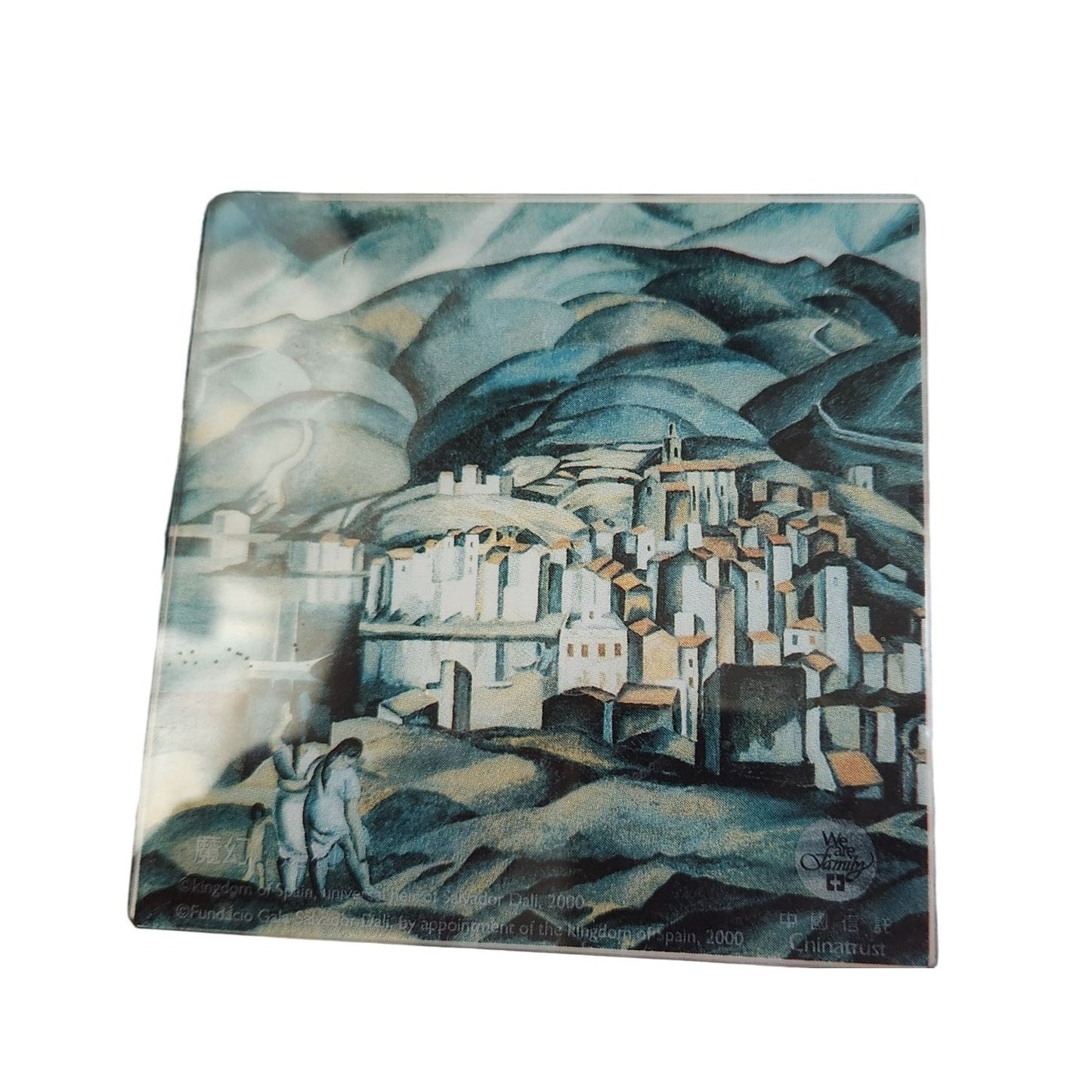 Coasters Glass  Salvador Dali's Artwork Graphics  4 " x  4 "  Set of 4  Rubber Feet