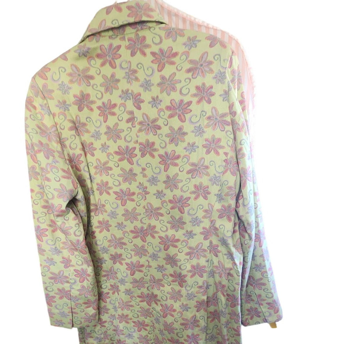 Jacket JDS Collection Size 1 X  Green Multi Colored Flowers Button Down Pockets