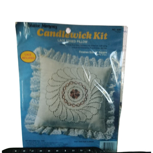 Craft Kit Candlewick Kit Lace Edge Pillow 12" square