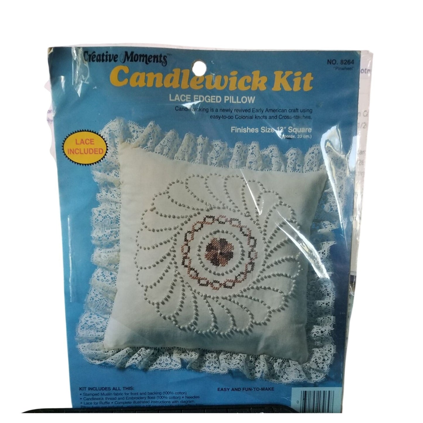Craft Kit Candlewick Kit Lace Edge Pillow 12" square