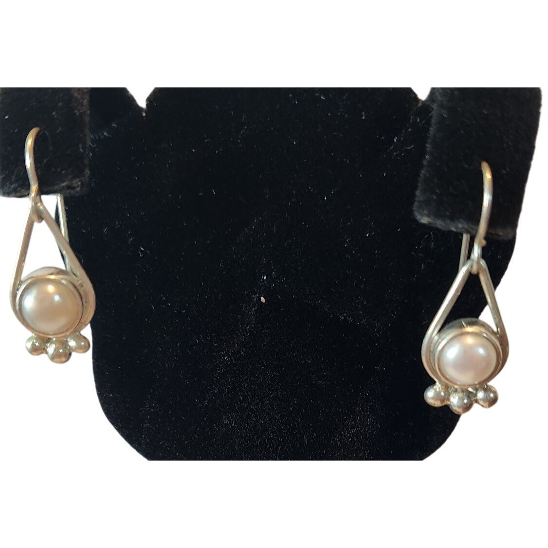 Earrings Pearl Tear Drop Post Silver Drop 5 gr Tear Drop Jerry & Fran Harr Handmade