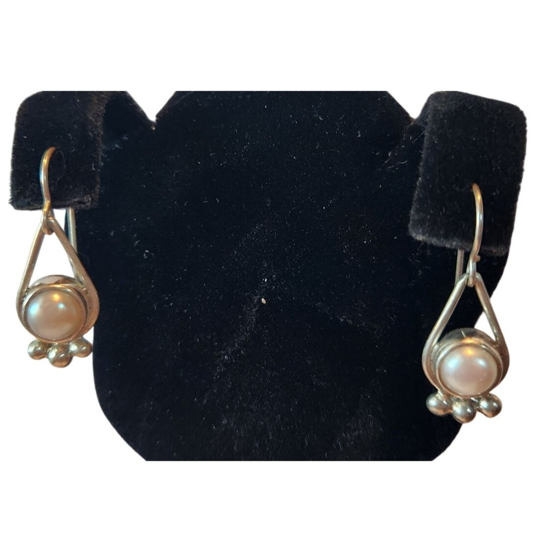 Earrings Pearl Tear Drop Post Silver Drop 5 gr Tear Drop Jerry & Fran Harr Handmade