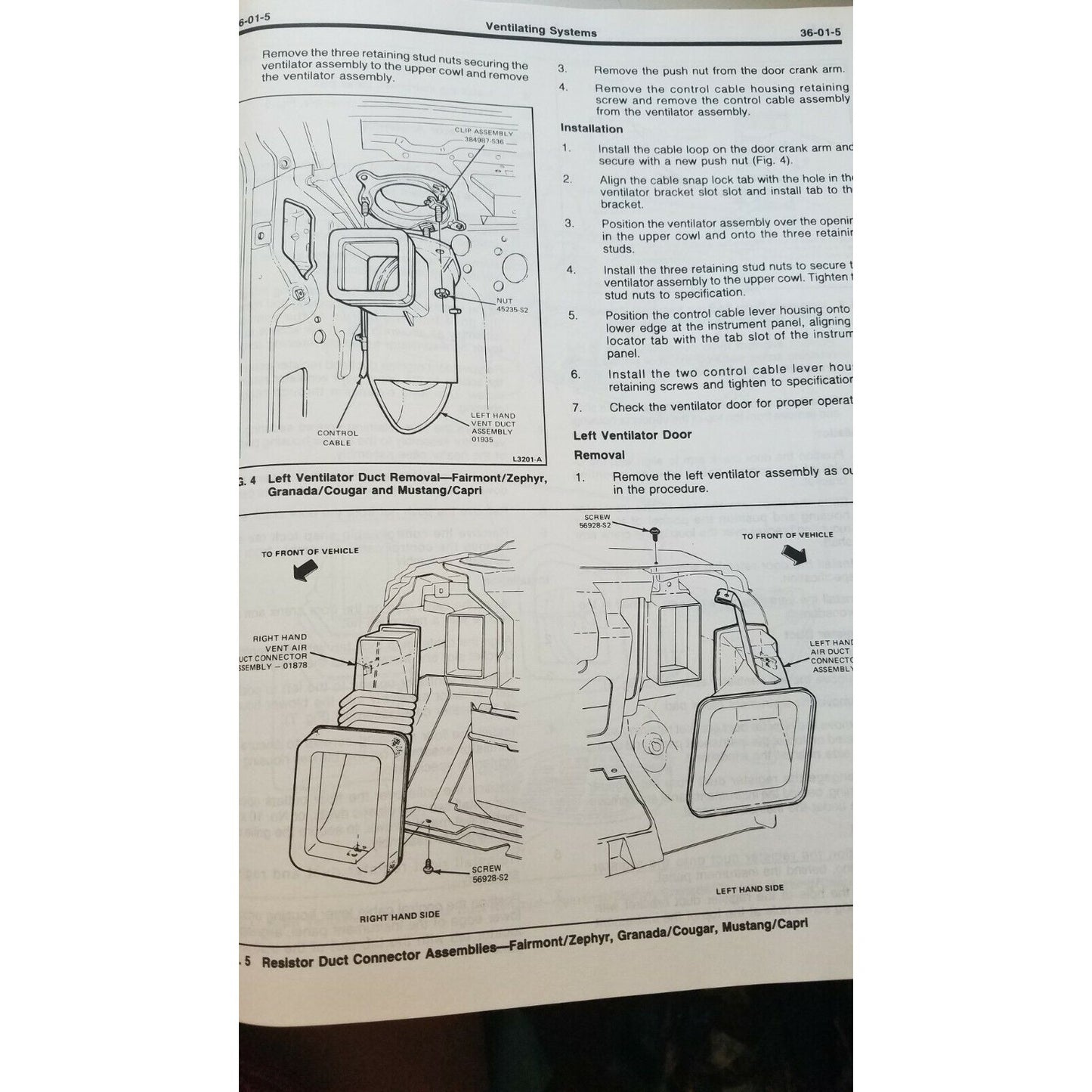 1981 Ford  Car Shop Manual Body Chassis Electrical Thunderbird XR- 7 Mustang