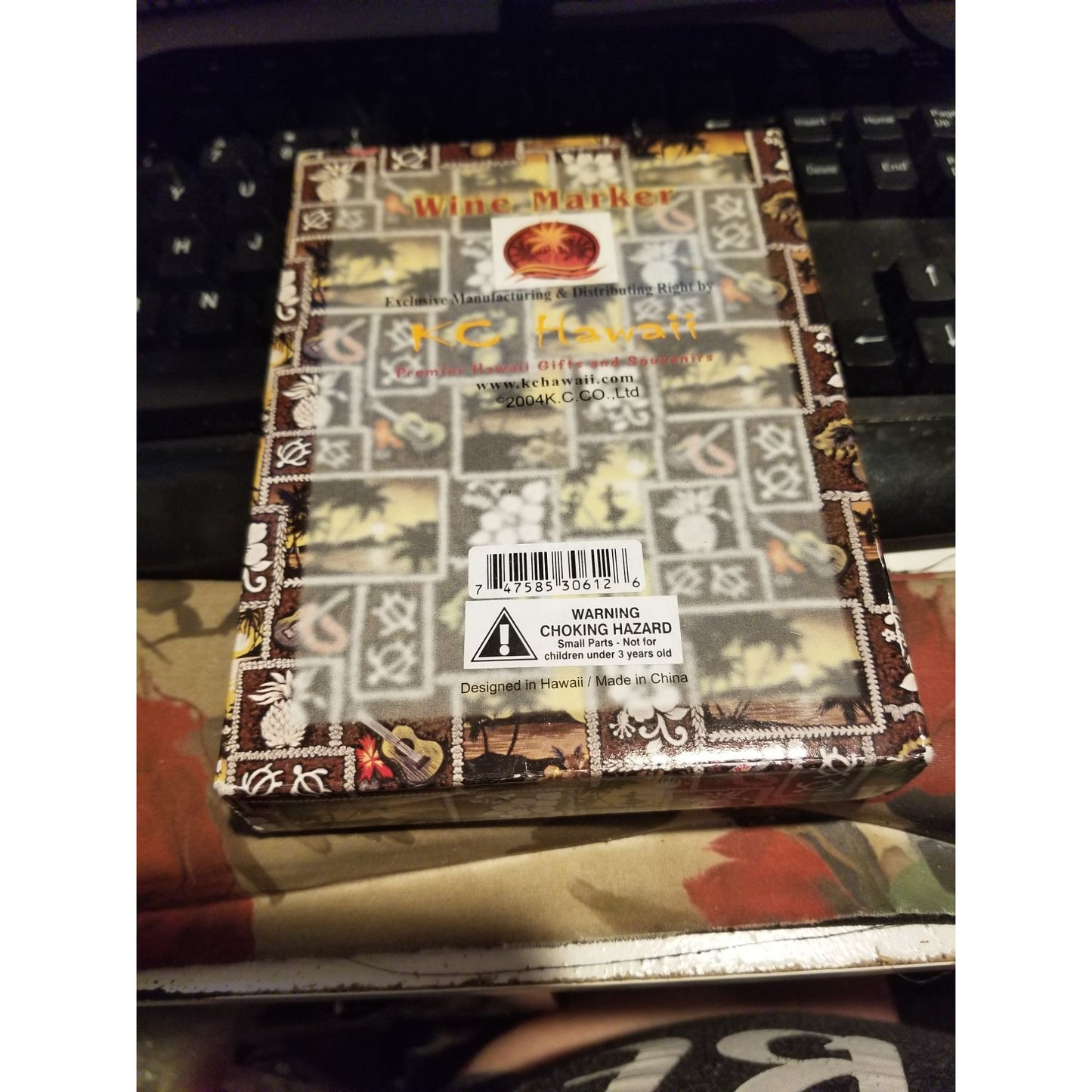 KC Hawaii Wine Markers 4 piece Flip Flop Pineapple Palm Tree Ukalea