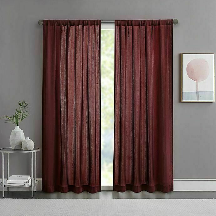 Curtain Matteo 50" x 108" Rod Pocket Sheer Window Curtain Panel - Burgundy