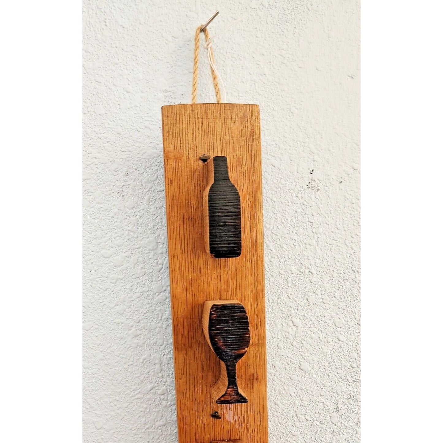 Wood Sign Wine Barrel Wine Bottle Wine Glass Wine Glass from Wine Stave Toasted