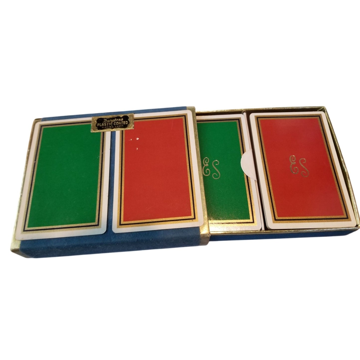 Cards Playing Plastic Coated Duratone Playing Cards set of 2  Full Decks 1 Green 1 Red