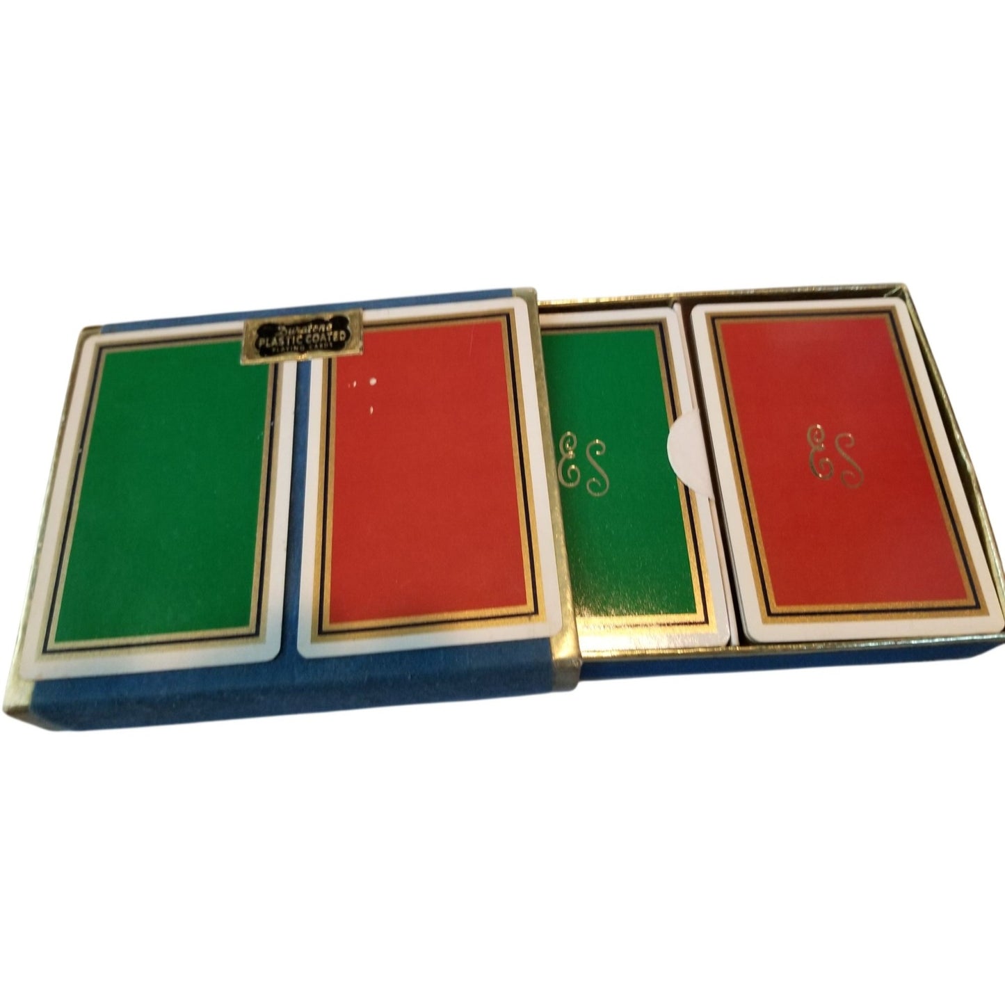 Cards Playing Plastic Coated Duratone Playing Cards set of 2  Full Decks 1 Green 1 Red