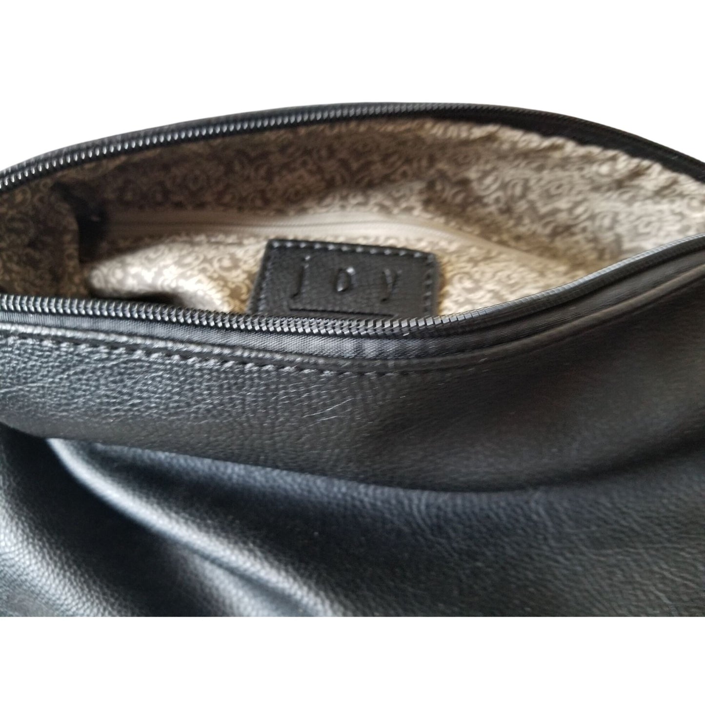 Purse Bag  Joy Susan Black Brown Filagree 12 ' x 9" Zip Pocket 2 Slip pockets Zip Top Handle