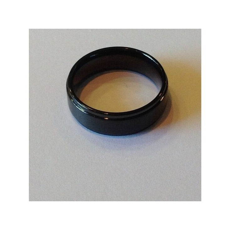 Ring 8 MM Titanium Ring Black High Polished Classy Domed Comfort Fit