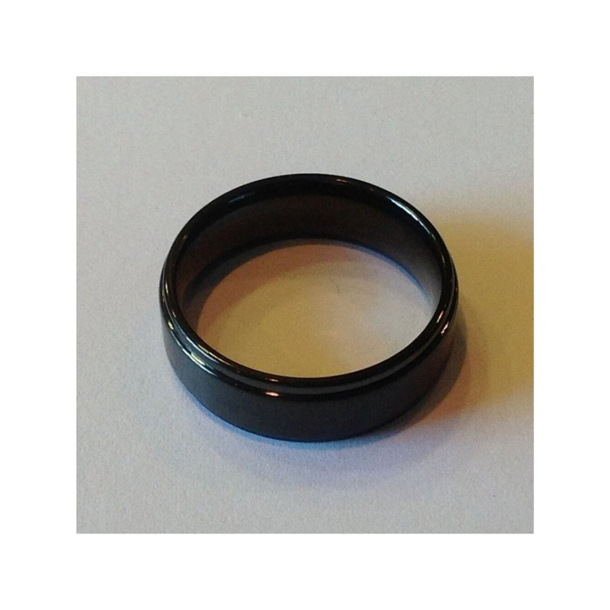 Ring 8 MM Titanium Ring Black High Polished Classy Domed Comfort Fit