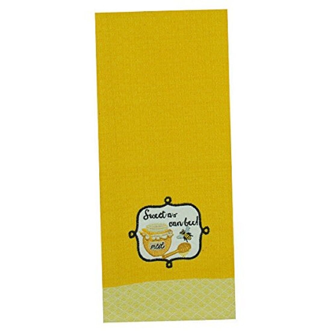Kitchen Towel Design Imports Sweet as Can Bee Honey Jar Spoon Bee 18 X 28", 100% Natural Cotton