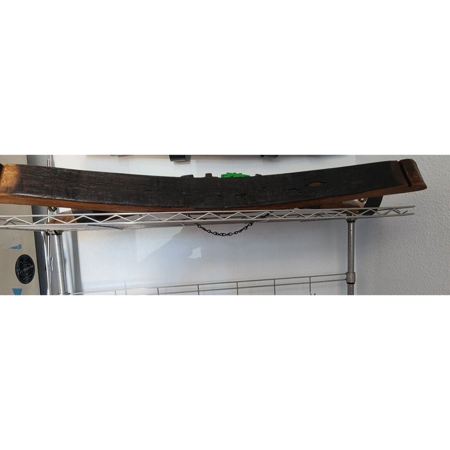 Wood Coat Rack 5 Hooks Made from Wine Barrel Stave 33 1/2 " x 3 "  x 1 "