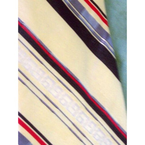 Tie Men's Silk Blend Hai Yan Neck Tie Red Yellow Brown White Stripes Narrow