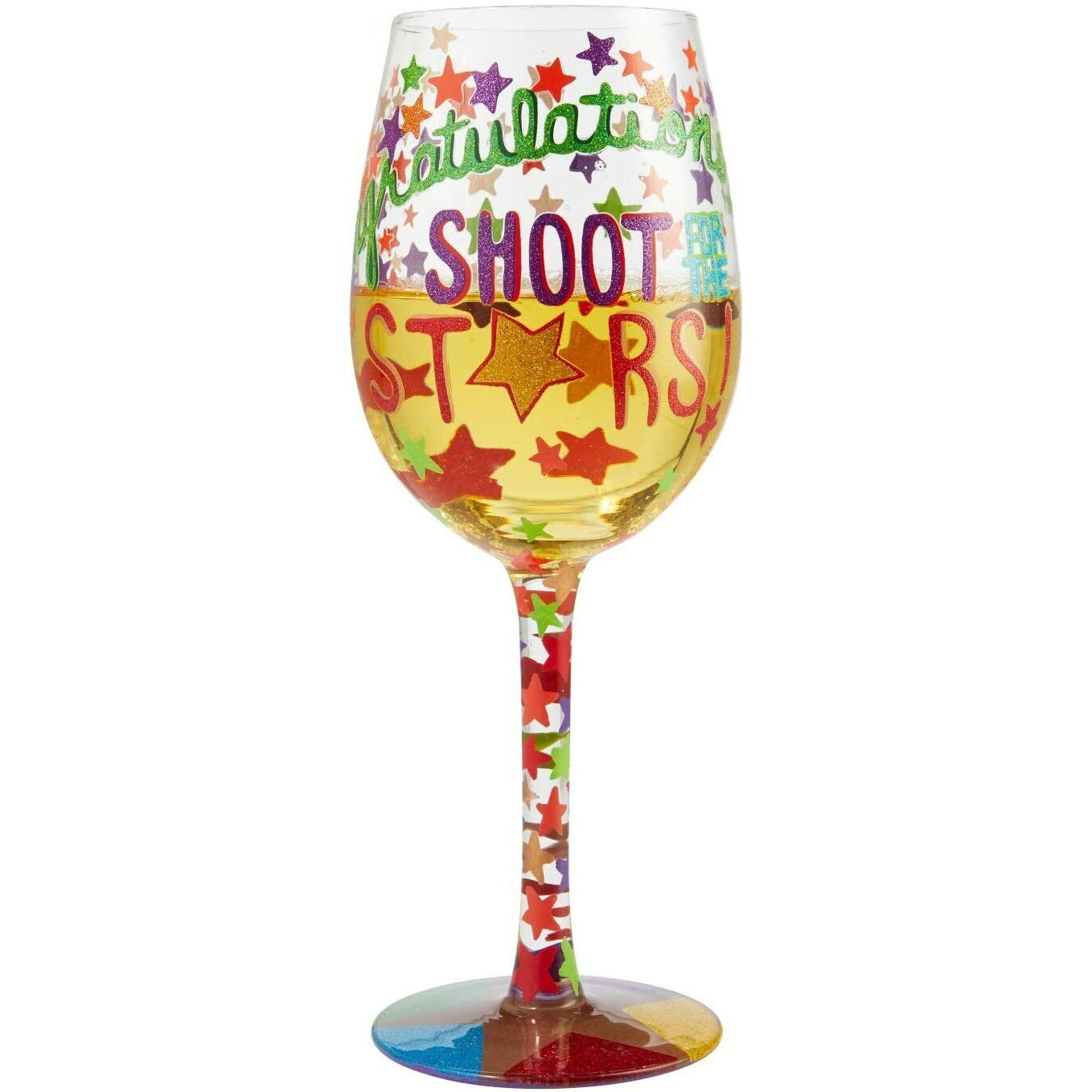 Lolita Wine Glass Love My Wine Congratulations Shoot for the Stars 15 oz Glass