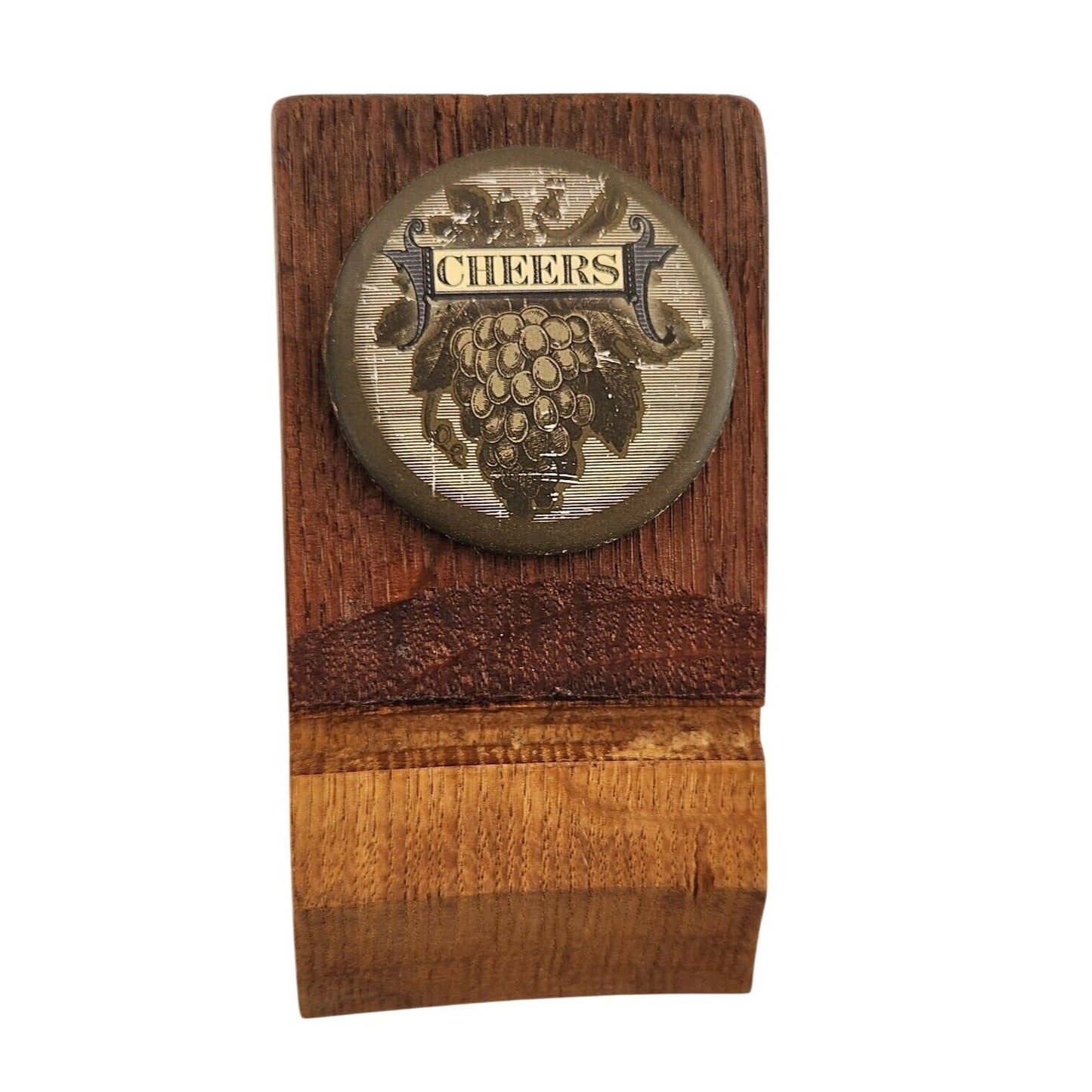 Wood Sign Wine Barrel Small Plaque Cheers Grape Cluster Wine Stave Toasted