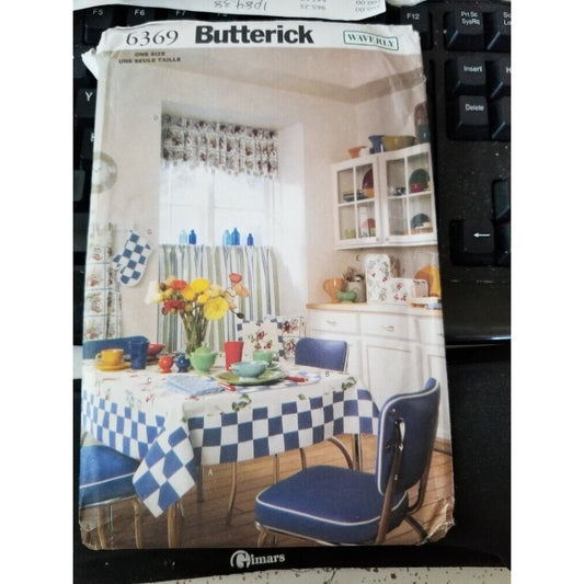 Pattern Butterick  # 6369 Kitchen Tablecloth, Placemats, Napkins, Curtains