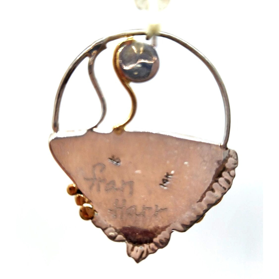 Earrings Handmade Willow Creek Jasper 5 cm Garnet 14K Gold 925 Silver 15.2 gr