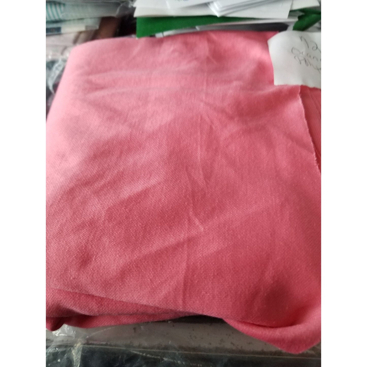 Material Peach  Light Polyester  Flowing  72" x 64"  Stretchy Flowing