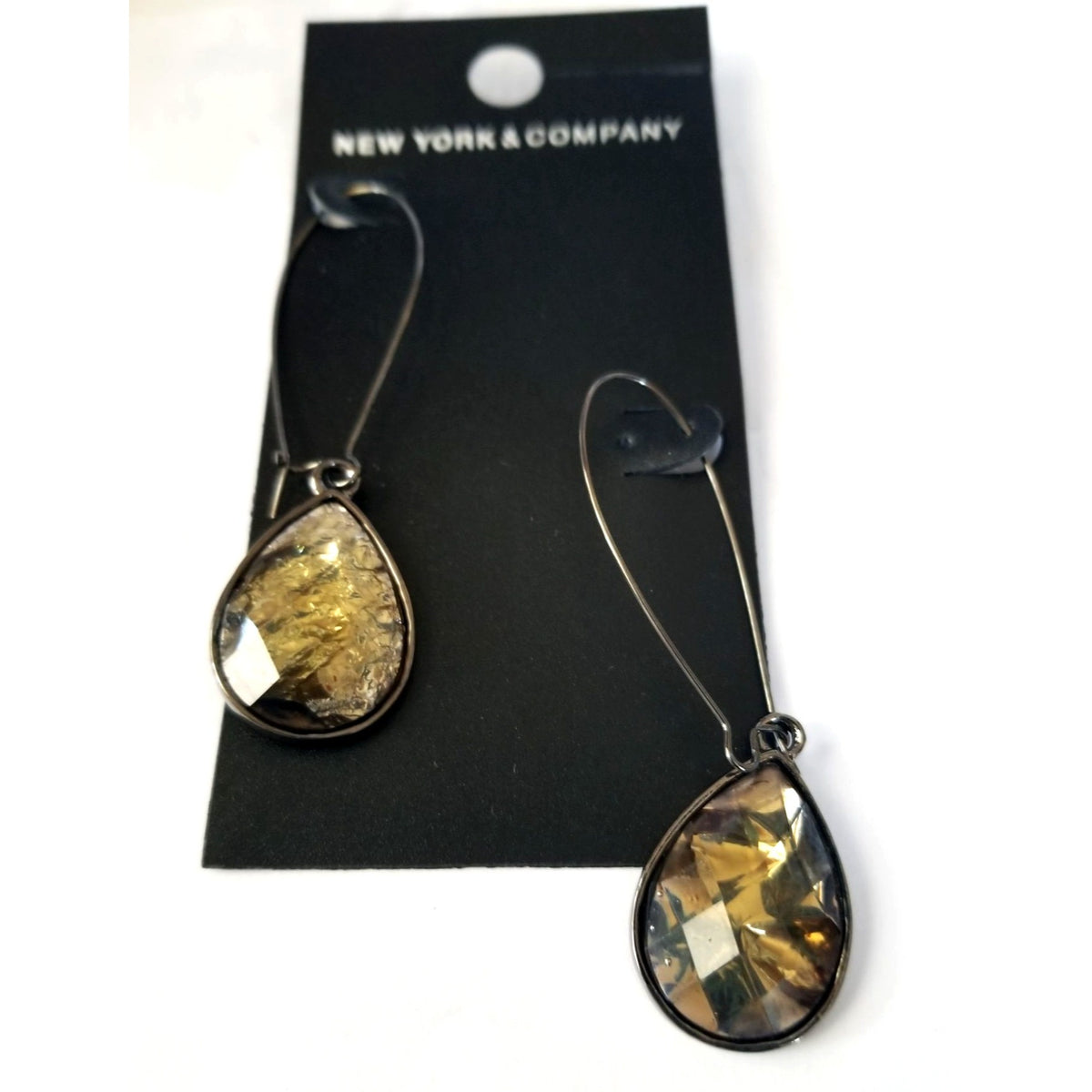 New York & Company Gold-Tone Teardrop Dangle Earrings