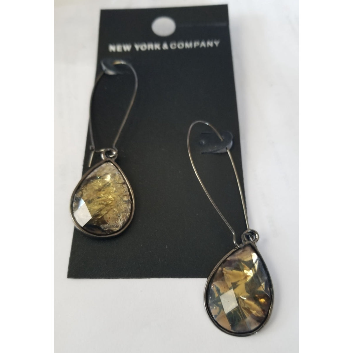 New York & Company Gold-Tone Teardrop Dangle Earrings