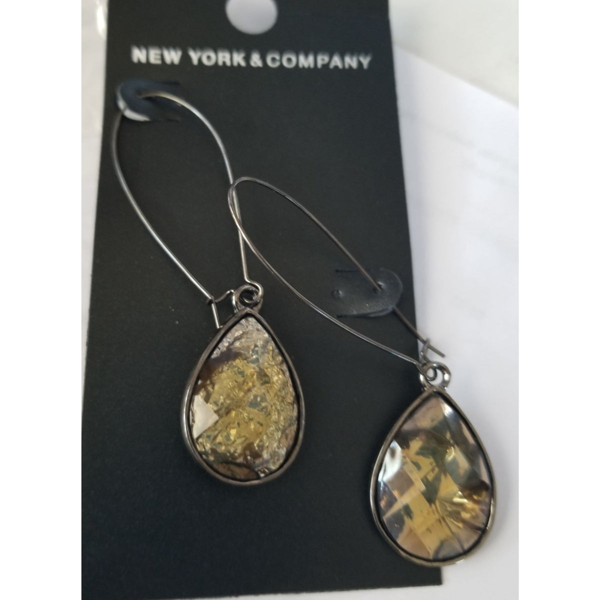 New York & Company Gold-Tone Teardrop Dangle Earrings