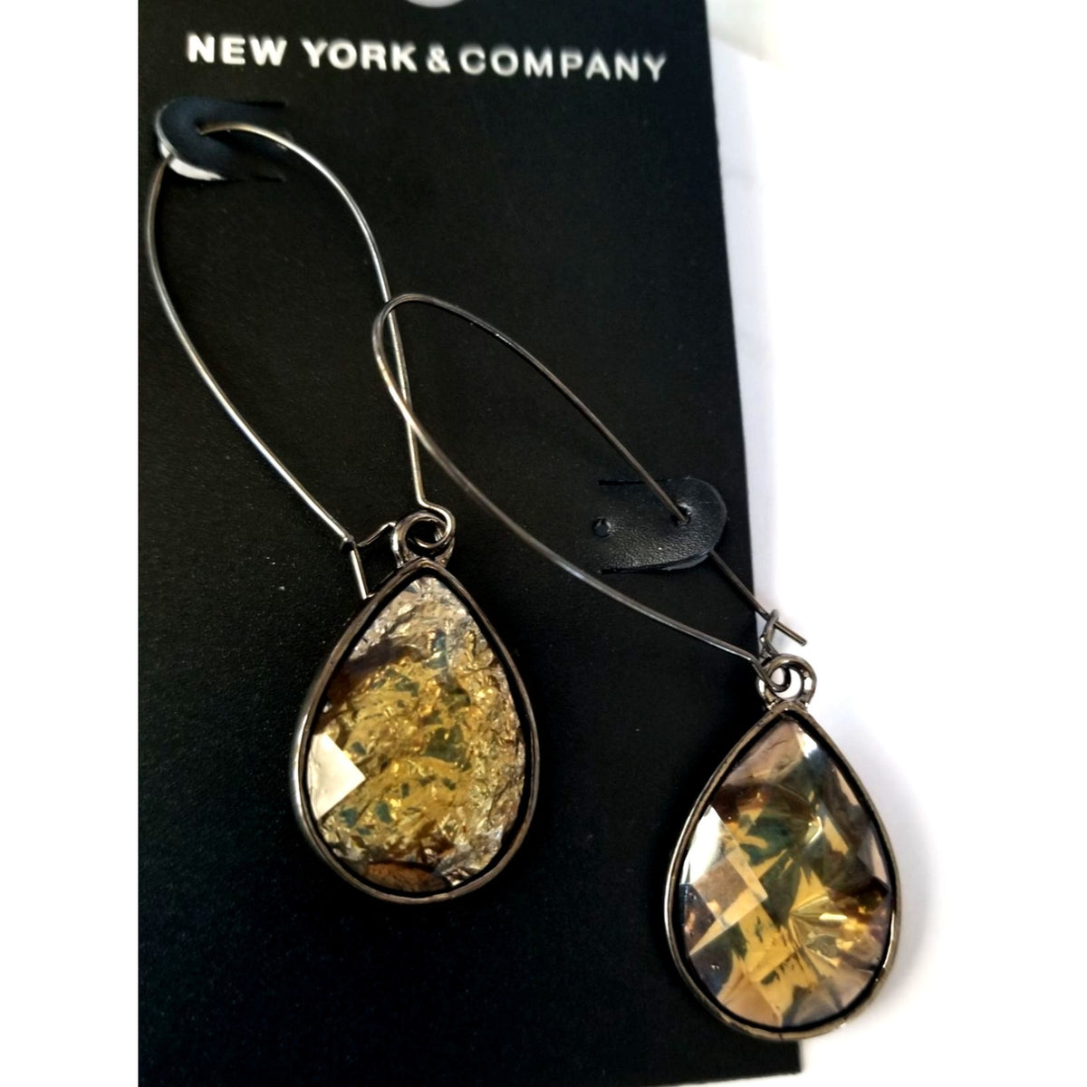 New York & Company Gold-Tone Teardrop Dangle Earrings