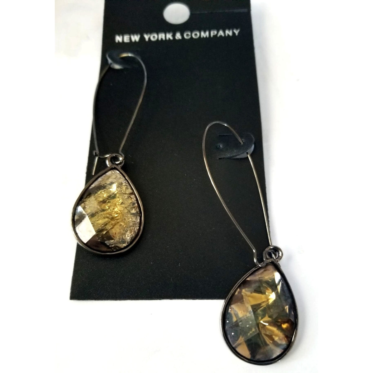 New York & Company Gold-Tone Teardrop Dangle Earrings