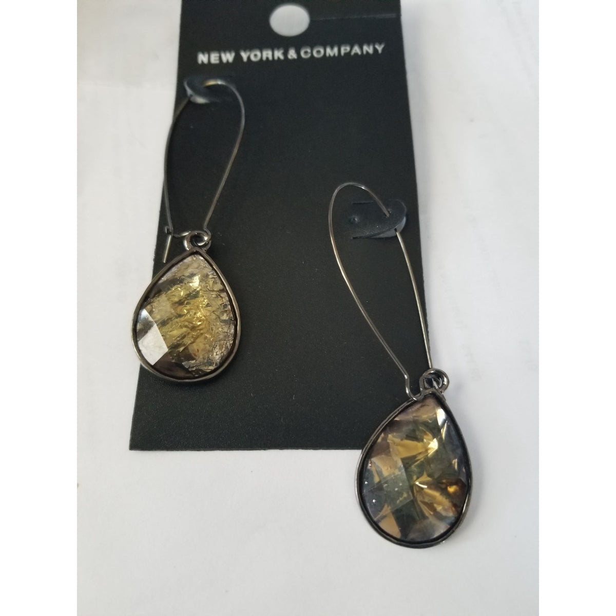 New York & Company Gold-Tone Teardrop Dangle Earrings
