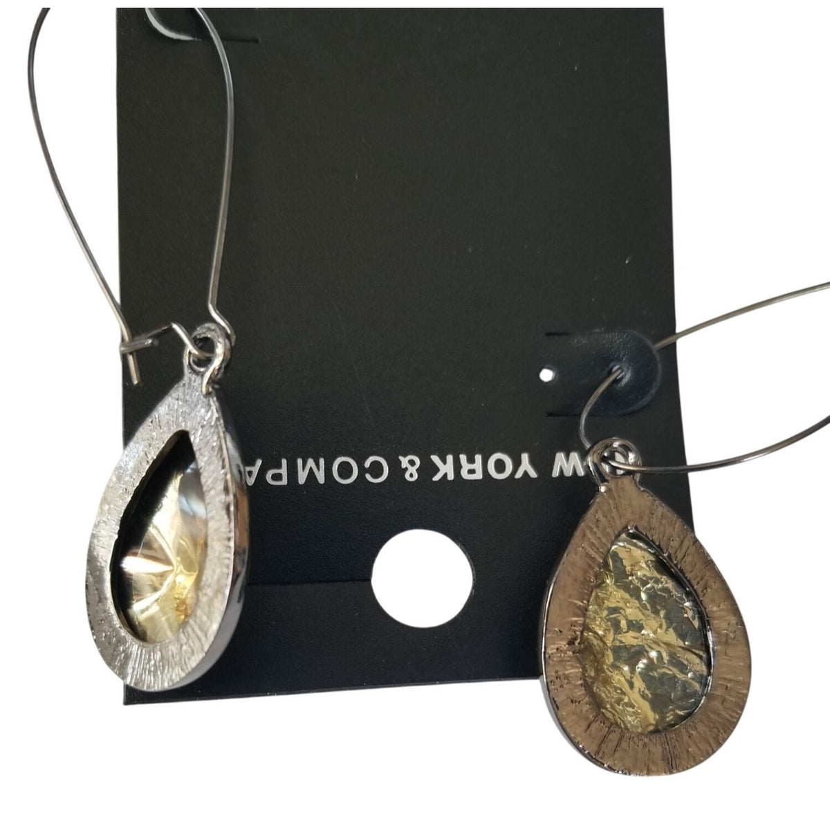 New York & Company Gold-Tone Teardrop Dangle Earrings