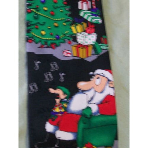 Tie Polyester Santa Claus Yule Tie Greetings Neck Tie Holiday Presents Elf Tree