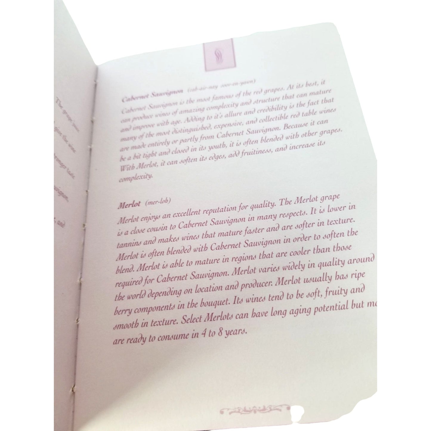 Wine Journal 80 pages Has description of wines and pages to describe what where when