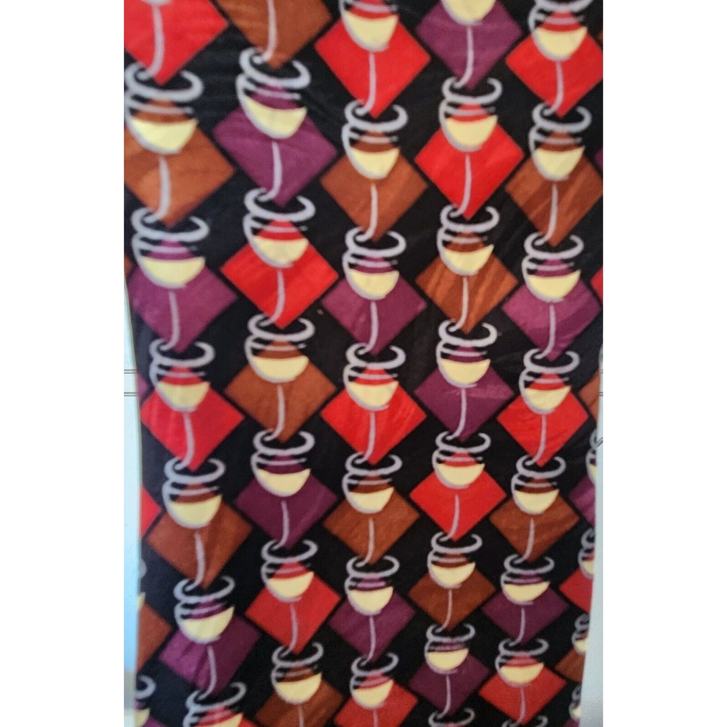 Silk Tie Brand Di Cravatte Stacked Wine Glasses Tiles 56" x 4"  100% Silk