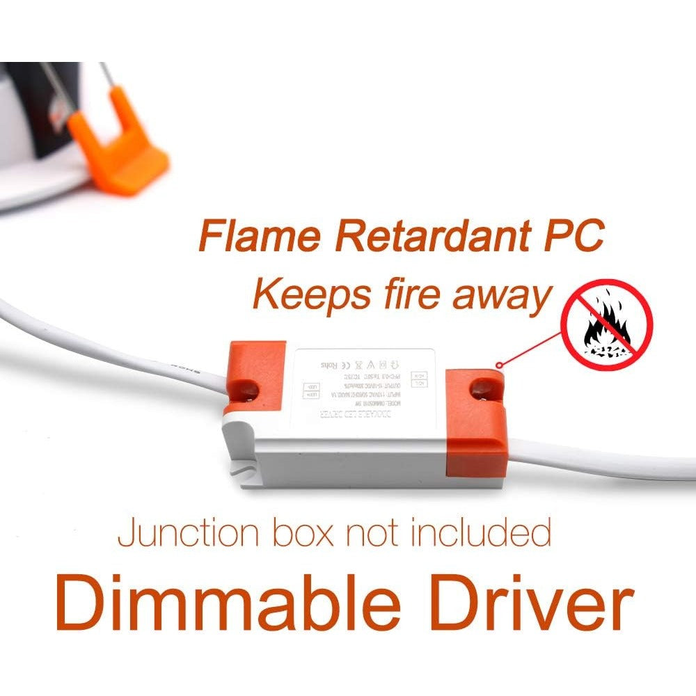 3 inch Dimmable LED Recessed Lighting, 5W Retrofit Downlight, 6000K Daylight White, CRI 80 with LED Driver, as AC 110V Ceiling Light Fixtu